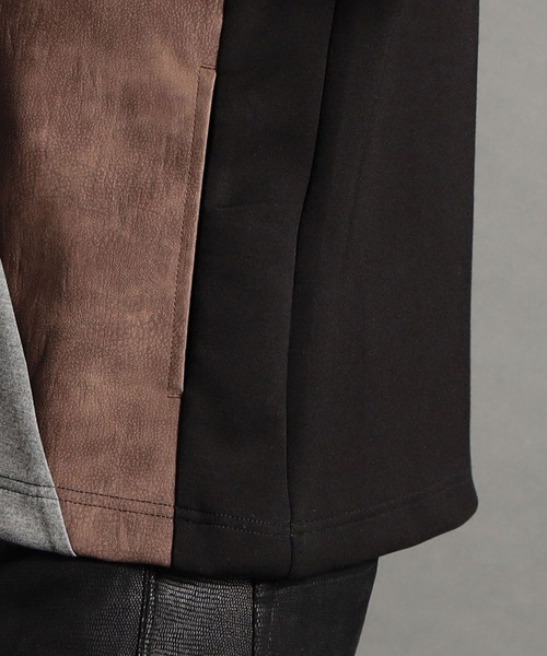 HIDEAWAYS NICOLE（ハイダウェイニコル）の「異素材コンビプルオーバーパーカ（パーカー・メンズ・ブラック/グレー/その他/オフホワイト・MEDIUM/LARGE/X-LARGE）」の14枚目の写真