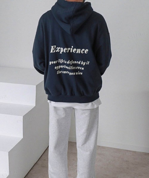 Dalfwin(ダールフィン)の「Experienceレタリングオーバーサイズフーディーパーカー(パーカー・レディース・ブラック/コーラルピンク/ネイビー・FREE)」の18枚目の写真