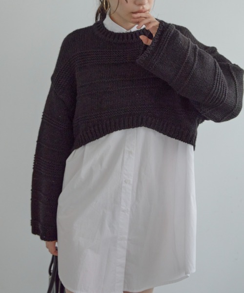 【セール】Random border mini ニット（ニット/セーター）｜ACYM（アシーム）