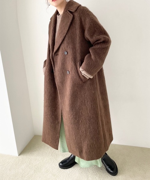 LOWRYS FARM（ローリーズファーム）の「シャギーコート　123220（チェスターコート・レディース・ネイビー/ブラウン・FREE）」の5枚目の写真