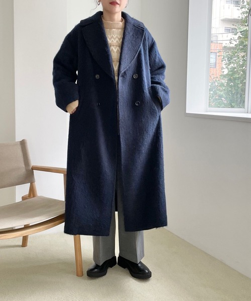 LOWRYS FARM（ローリーズファーム）の「シャギーコート　123220（チェスターコート・レディース・ネイビー/ブラウン・FREE）」の11枚目の写真