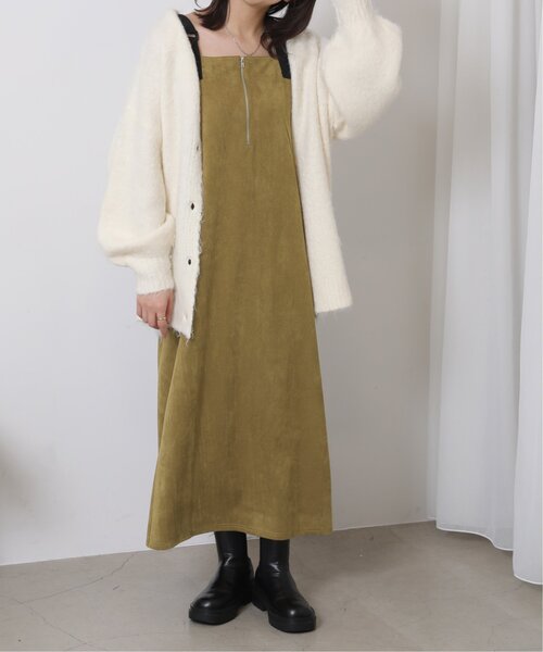 RAY CASSIN（レイカズン）の「スエードツイルジャンスカ（ジャンパースカート・レディース・マスタード/ブルー/ブラック・FREE）」の3枚目の写真