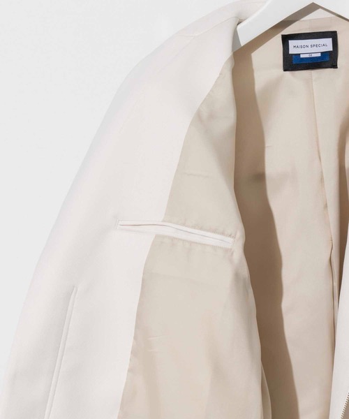 MAISON SPECIAL（メゾンスペシャル）の「《ユニセックスアイテム》プライムオーバーフロントジップミリタリーテーラードジャケット【MAISON SPECIAL/メゾンスペシャル】（ミリタリージャケット・メンズ・ブラック/オフホワイト・2/1）」の15枚目の写真