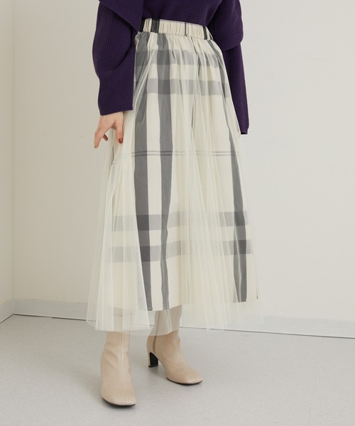 ROSIEE（ロージー）の「ROSIEE マドラスチェックリバーシブルスカート（スカート・レディース・ブラック/アイボリー・FREE）」の7枚目の写真