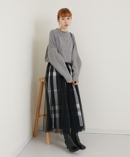 ROSIEE（ロージー）の「ROSIEE マドラスチェックリバーシブルスカート（スカート・レディース・ブラック/アイボリー・FREE）」の9枚目の写真