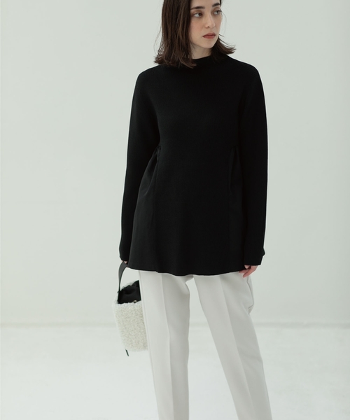 OPAQUE.CLIP（オペークドットクリップ）の「◆ドッキングフレアシルエットニット（ニット/セーター・レディース・ブラック/アイボリー/ブルー/サンドベージュ・36/38/40）」の22枚目の写真