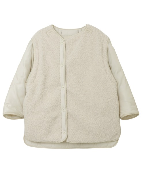 andme（アンドミー）の「4wayキルティングジャケット（ミリタリージャケット・レディース・ブラック/アイボリー/カーキ/ベージュ・M）」の6枚目の写真