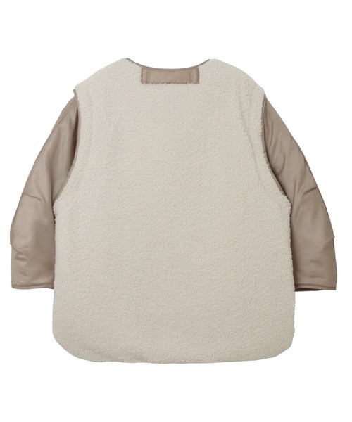 andme（アンドミー）の「4wayキルティングジャケット（ミリタリージャケット・レディース・ブラック/アイボリー/カーキ/ベージュ・M）」の9枚目の写真