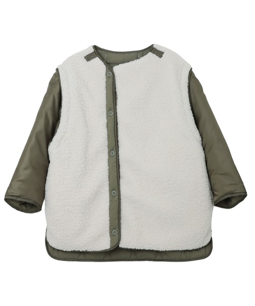 andme（アンドミー）の「4wayキルティングジャケット（ミリタリージャケット・レディース・ブラック/アイボリー/カーキ/ベージュ・M）」の7枚目の写真