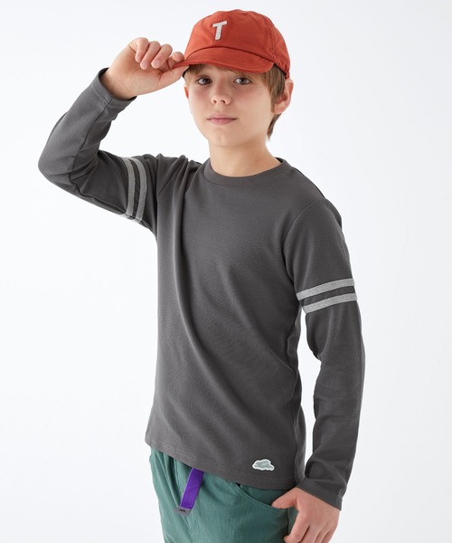 KRIFF MAYER Kid's Collection（クリフメイヤーキッズコレクション）の「マイニチ袖ラインTEE（Tシャツ/カットソー・キッズ・チャコール/カーキ/ブルーグリーン/グレー・120/130/140/150/160/170）」の20枚目の写真