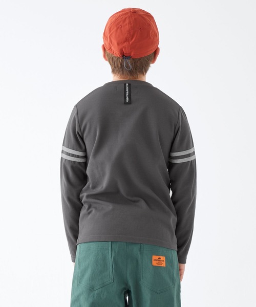 KRIFF MAYER Kid's Collection（クリフメイヤーキッズコレクション）の「マイニチ袖ラインTEE（Tシャツ/カットソー・キッズ・チャコール/カーキ/ブルーグリーン/グレー・120/130/140/150/160/170）」の8枚目の写真