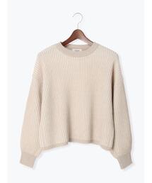 ストライプ編みニット