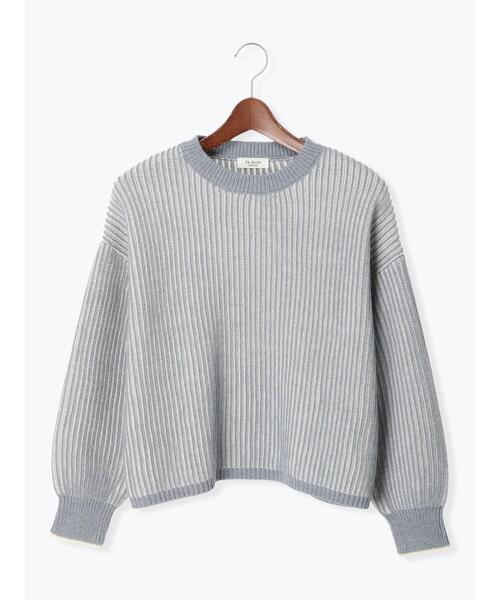 Te chichi TERRASSE（テチチテラス）の「ストライプ編みニット（ニット/セーター・レディース・ベージュ/オフホワイト/ブルー・ﾌﾘ-）」の3枚目の写真