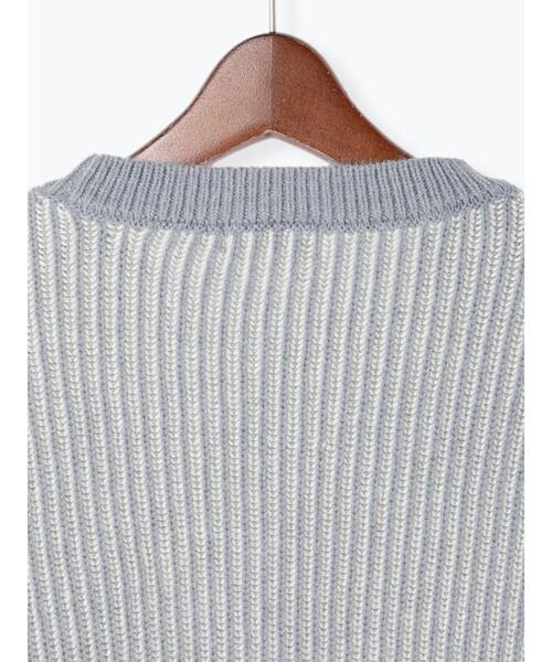 Te chichi TERRASSE（テチチテラス）の「ストライプ編みニット（ニット/セーター・レディース・ベージュ/オフホワイト/ブルー・ﾌﾘ-）」の9枚目の写真