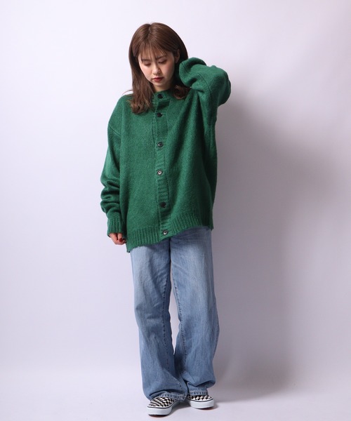 Bling Leads(ブリングリーズ)の「Bling Leads モヘアタッチクルー/NBIGカーデ(カーディガン/ボレロ・メンズ・ライトグレー/グリーン/マスタード/ブラック・XL/L/M)」の11枚目の写真