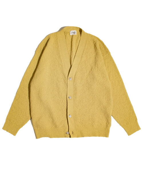 GLOSTER（グロスター）の「【ユニセックス対応】【GLOSTER/グロスター】カラーブークレ Vネック オーバーカーディガン ドロップショルダー（カーディガン/ボレロ・メンズ・ブラック/オリーブ/イエロー/オレンジ/ブルー・S/M/L）」の15枚目の写真