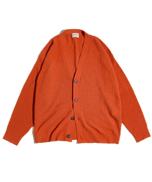 GLOSTER（グロスター）の「【ユニセックス対応】【GLOSTER/グロスター】カラーブークレ Vネック オーバーカーディガン ドロップショルダー（カーディガン/ボレロ・メンズ・ブラック/オリーブ/イエロー/オレンジ/ブルー・S/M/L）」の10枚目の写真