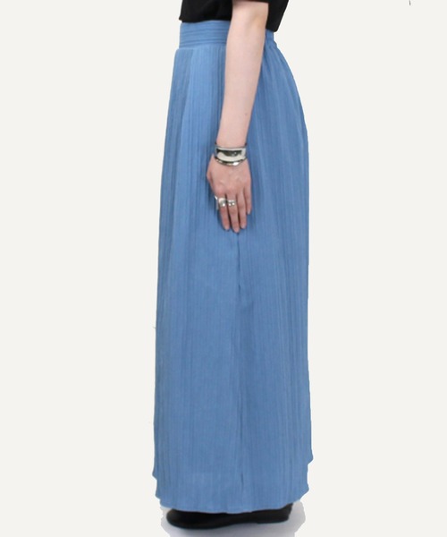 STYLEBLOCK（スタイルブロック）の「シャドーストライプフロントタックスカート（スカート・レディース・ホワイト/ブルー/ブラック/ライトベージュ・M）」の7枚目の写真