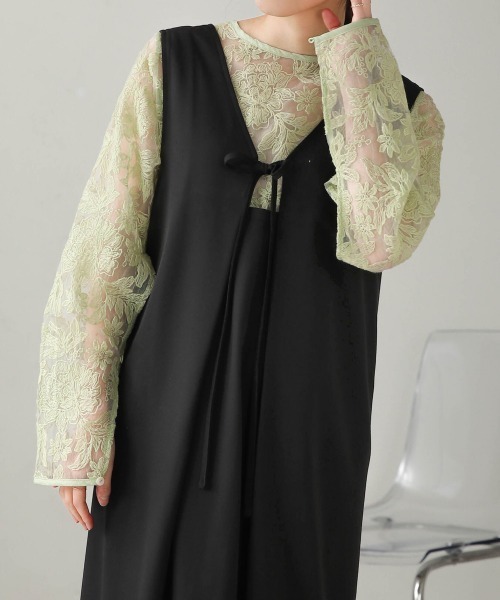 セール】シアーエンブロイダリーレース2WAYブラウス（シャツ/ブラウス  