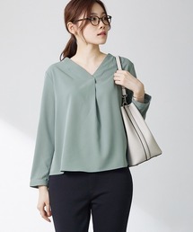 7days Life Styling（セブンデイズライフスタイリング）の「ストレッチVネックブラウス　【とろみシリーズ】（シャツ/ブラウス）」