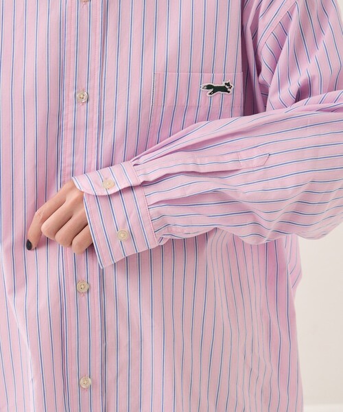 FREAK'S STORE（フリークスストア）の「TOWN CRAFT × FREAK'S STORE/タウンクラフト×フリークスストア　別注 ストライプシャツ（シャツ/ブラウス・レディース・サックスブルー/ピンク/ベージュ・ﾌﾘ-）」の8枚目の写真