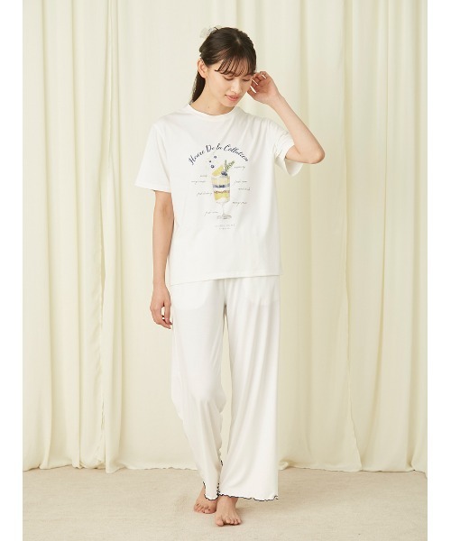 SNIDEL HOME（スナイデルホーム）の「パフェプリントTシャツ（ルームウェア/パジャマ・レディース・ピンク/ベージュ系その他/ホワイト・FREE）」の6枚目の写真