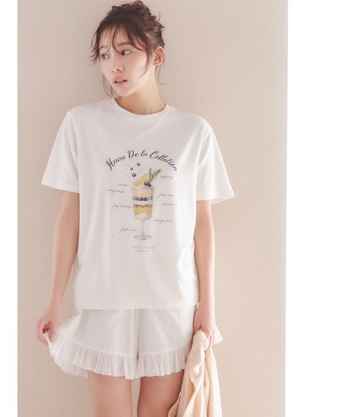 SNIDEL HOME（スナイデルホーム）の「パフェプリントTシャツ（ルームウェア/パジャマ・レディース・ピンク/ベージュ系その他/ホワイト・FREE）」の8枚目の写真