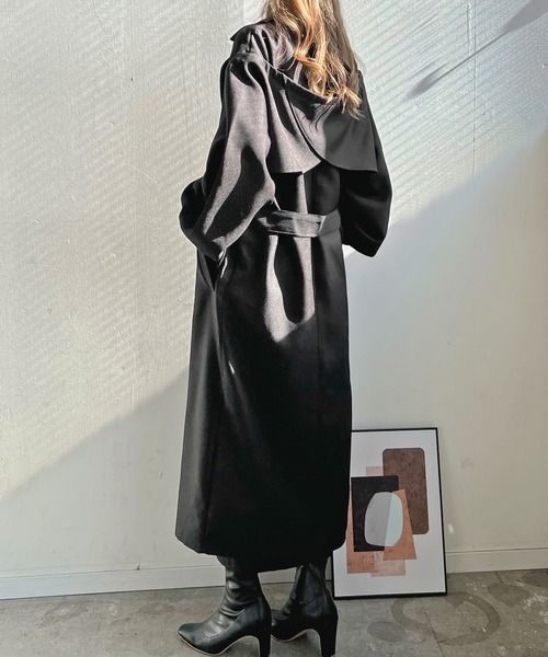 Futier land（フューティアランド）の「ボレロスリーブマルチアレンジトレンチコート（トレンチコート・レディース・ベージュ/ブラック/カーキ・MEDIUM）」の2枚目の写真