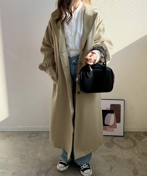 Futier land（フューティアランド）の「ボレロスリーブマルチアレンジトレンチコート（トレンチコート・レディース・ベージュ/ブラック/カーキ・MEDIUM）」の4枚目の写真