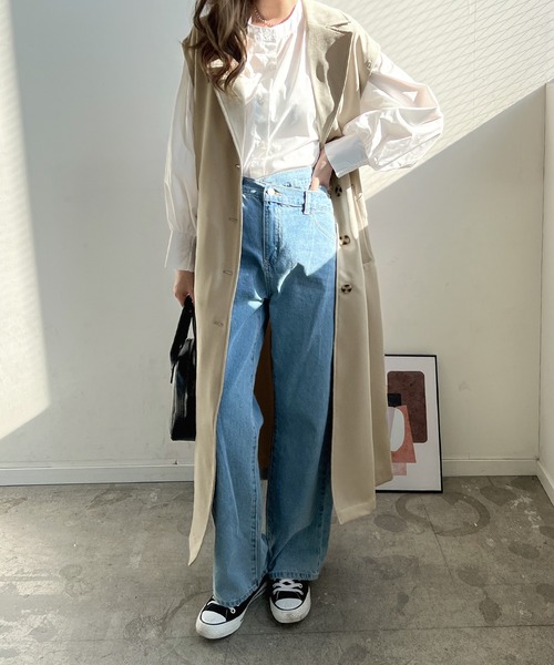 Futier land（フューティアランド）の「ボレロスリーブマルチアレンジトレンチコート（トレンチコート・レディース・ベージュ/ブラック/カーキ・MEDIUM）」の13枚目の写真