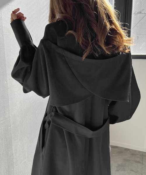 Futier land（フューティアランド）の「ボレロスリーブマルチアレンジトレンチコート（トレンチコート・レディース・ベージュ/ブラック/カーキ・MEDIUM）」の14枚目の写真