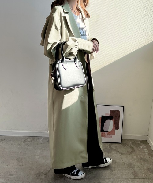Futier land（フューティアランド）の「ボレロスリーブマルチアレンジトレンチコート（トレンチコート・レディース・ベージュ/ブラック/カーキ・MEDIUM）」の15枚目の写真