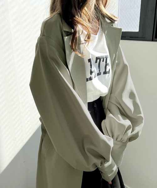 Futier land（フューティアランド）の「ボレロスリーブマルチアレンジトレンチコート（トレンチコート・レディース・ベージュ/ブラック/カーキ・MEDIUM）」の12枚目の写真