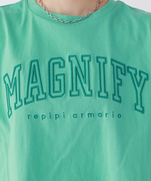 repipi armario（レピピ アルマリオ）の「カレッジロゴシシュウTシャツ（Tシャツ/カットソー・キッズ・ホワイト系その他/ホワイト系その他2/ブラック/グレー/グリーン/パープル/コーラル/ホワイト系その他3/ホワイト系その他4/ライム/ブルー/オレンジ系・SMALL/MEDIUM/LARGE）」の17枚目の写真