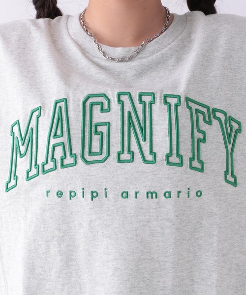 repipi armario（レピピ アルマリオ）の「カレッジロゴシシュウTシャツ（Tシャツ/カットソー・キッズ・ホワイト系その他/ホワイト系その他2/ブラック/グレー/グリーン/パープル/コーラル/ホワイト系その他3/ホワイト系その他4/ライム/ブルー/オレンジ系・SMALL/MEDIUM/LARGE）」の13枚目の写真