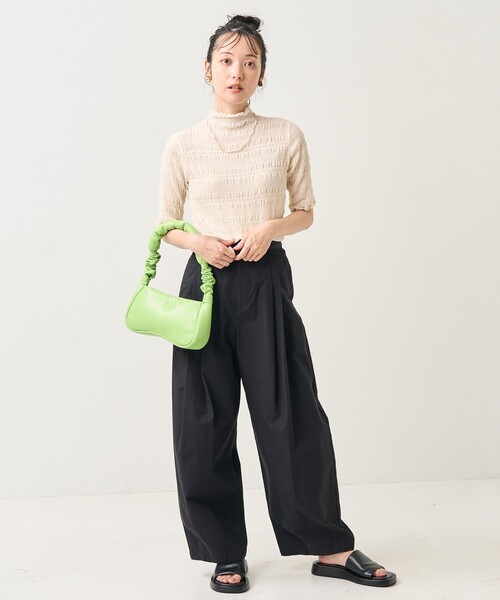 FREAK'S STORE（フリークスストア）の「CLOWN PANTS/タックカーブパンツ/クラウンパンツ(バルーンパンツ) / カーブパンツ（チノパンツ・レディース・キャメル/ピンク/ブラック/オフホワイト/ブラウン/レッド/ネイビー/オリーブ・SMALL/MEDIUM）」の14枚目の写真