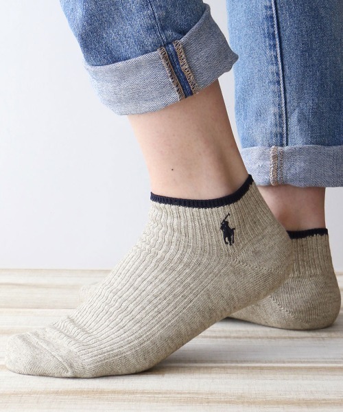 POLO RALPH LAUREN メンズ 消臭加工 ワンポイント スニーカーソックス