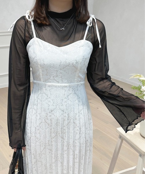 apres jour(アプレジュール)の「フレアスリーブシアーインナー【ZOZOTOWN限定アイテム】(Tシャツ/カットソー・レディース・オフホワイト/ブラック・X-LARGE/フリー)」の13枚目の写真