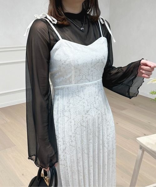 apres jour(アプレジュール)の「フレアスリーブシアーインナー【ZOZOTOWN限定アイテム】(Tシャツ/カットソー・レディース・オフホワイト/ブラック・X-LARGE/フリー)」の14枚目の写真