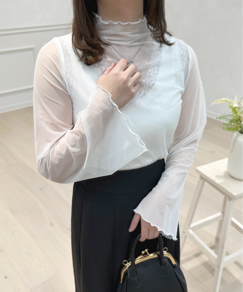 apres jour(アプレジュール)の「フレアスリーブシアーインナー【ZOZOTOWN限定アイテム】(Tシャツ/カットソー・レディース・オフホワイト/ブラック・X-LARGE/フリー)」の21枚目の写真