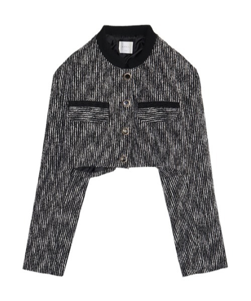 AMAIL（アマイル）の「Compact tweed ジャケット（ノーカラー 