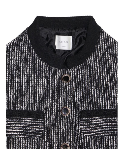 AMAIL（アマイル）の「Compact tweed ジャケット（ノーカラー 