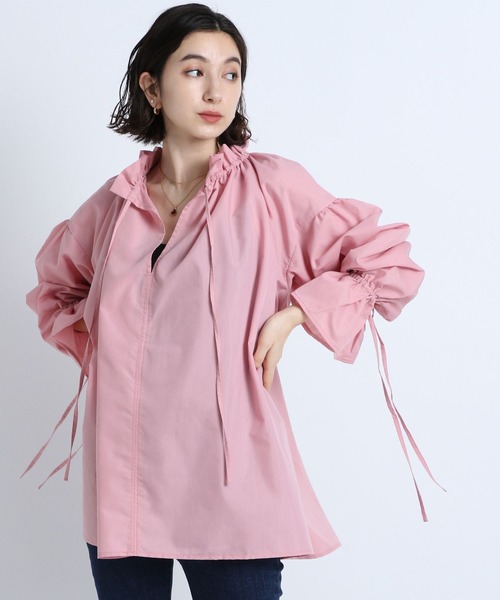 eL(エル)の「【eL】Gather Big Shirt/187213(シャツ/ブラウス・レディース・ブラック/オフホワイト/ピンク/グリーン・FREE)」の16枚目の写真