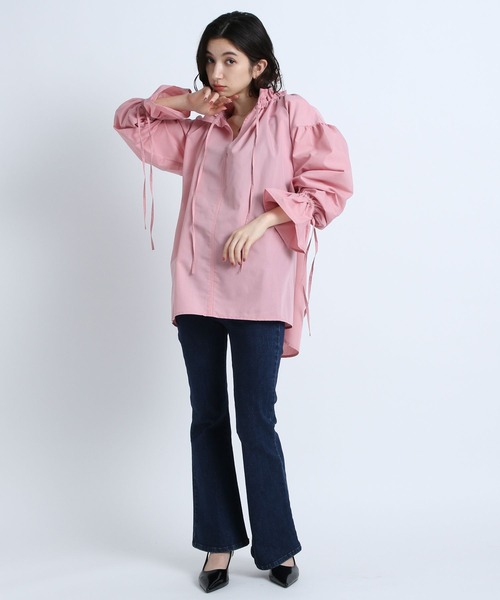 eL(エル)の「【eL】Gather Big Shirt/187213(シャツ/ブラウス・レディース・ブラック/オフホワイト/ピンク/グリーン・FREE)」の18枚目の写真