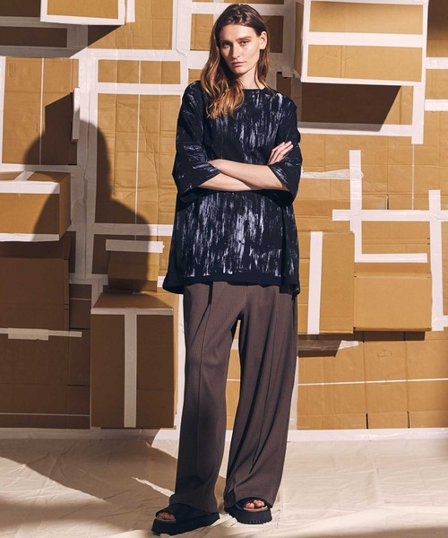 MAISON SPECIAL(メゾンスペシャル)の「《ユニセックスアイテム》ハンドプリントフローオーバーサイズクルーネックTシャツ【MAISON SPECIAL/メゾンスペシャル】(Tシャツ/カットソー・メンズ・ブラック/ホワイト・1/2/0)」の14枚目の写真