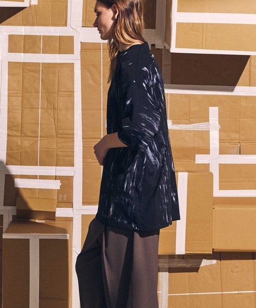 MAISON SPECIAL(メゾンスペシャル)の「《ユニセックスアイテム》ハンドプリントフローオーバーサイズクルーネックTシャツ【MAISON SPECIAL/メゾンスペシャル】(Tシャツ/カットソー・メンズ・ブラック/ホワイト・1/2/0)」の9枚目の写真