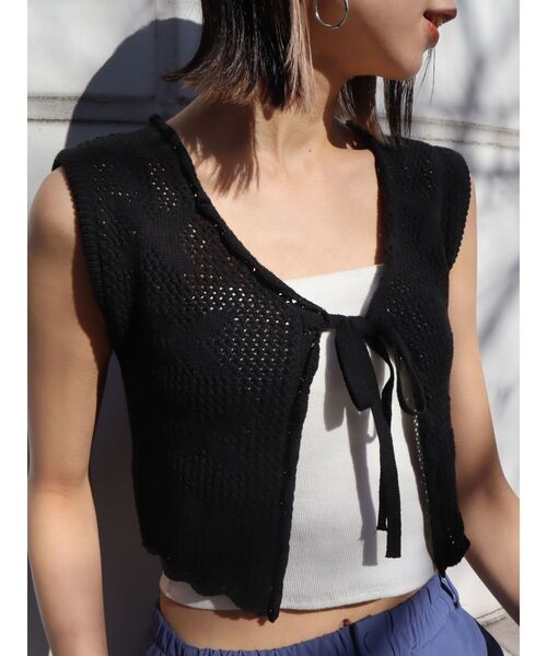 EMODA（エモダ）の「クロシェクロップベスト（ニット/セーター・レディース・その他1/その他/ブラック・FREE）」の15枚目の写真