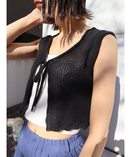 EMODA（エモダ）の「クロシェクロップベスト（ニット/セーター・レディース・その他1/その他/ブラック・FREE）」の16枚目の写真