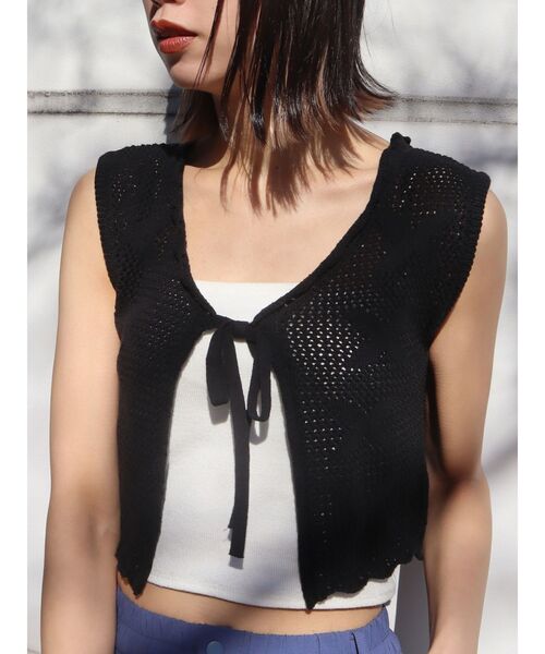 EMODA（エモダ）の「クロシェクロップベスト（ニット/セーター・レディース・その他1/その他/ブラック・FREE）」の18枚目の写真