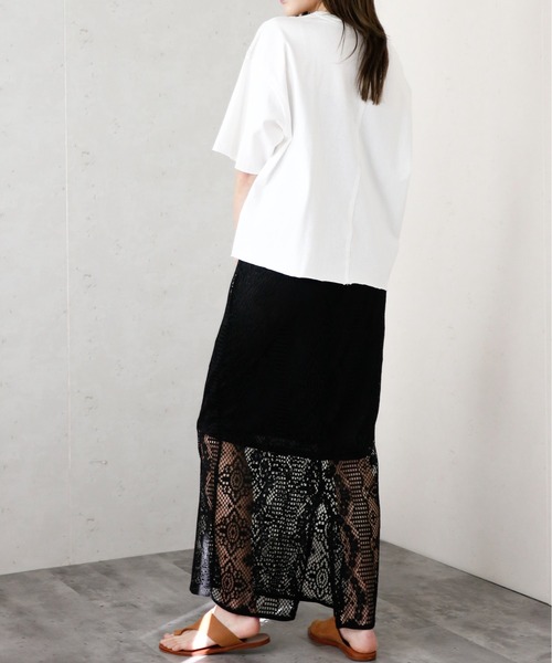 Per sist ence(パーシエンス)の「Per sist ence/パーシエンス デザインヘムカットオフTシャツ(Tシャツ/カットソー・レディース・グレイッシュベージュ/カーキ/オフホワイト・FREE)」の11枚目の写真